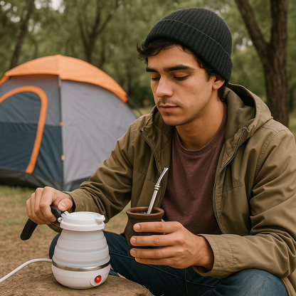 Pava Eléctrica Compacta – Diseño Plegable para Hogar y Camping